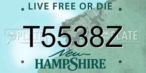 T5538Z New Hampshire License Plate