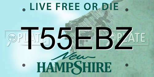 T55EBZ New Hampshire License Plate