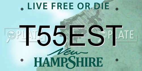 T55EST New Hampshire License Plate