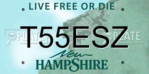 T55ESZ New Hampshire License Plate