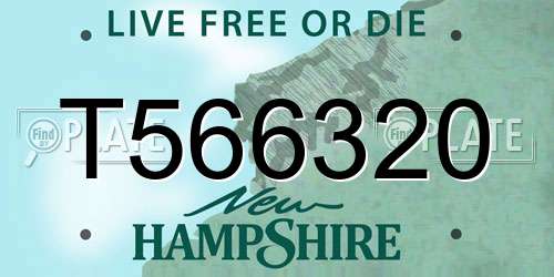 T566320 New Hampshire License Plate