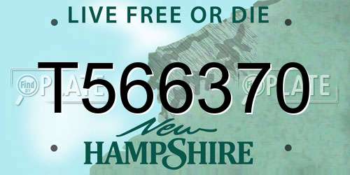 T566370 New Hampshire License Plate