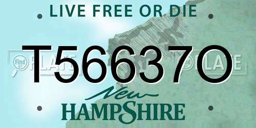 T56637O New Hampshire License Plate