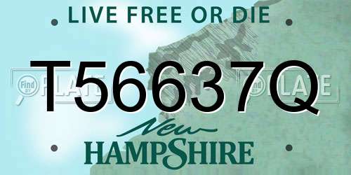 T56637Q New Hampshire License Plate