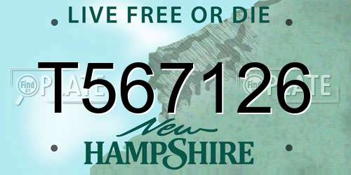 T567126 New Hampshire License Plate
