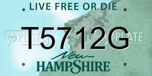T5712G New Hampshire License Plate
