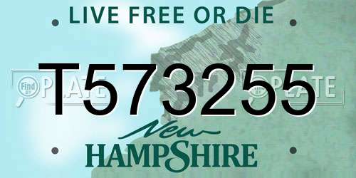T573255 New Hampshire License Plate