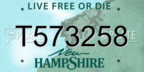 T573258 New Hampshire License Plate