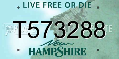 T573288 New Hampshire License Plate