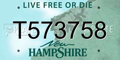 T573758 New Hampshire License Plate