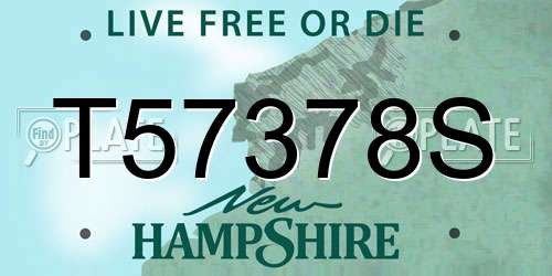 T57378S New Hampshire License Plate