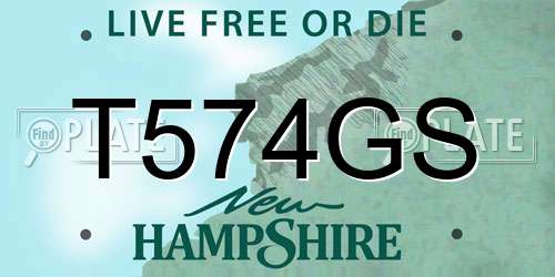 T574GS New Hampshire License Plate