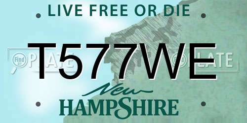 T577WE New Hampshire License Plate