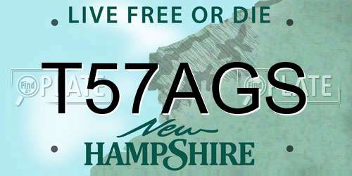 T57AGS New Hampshire License Plate
