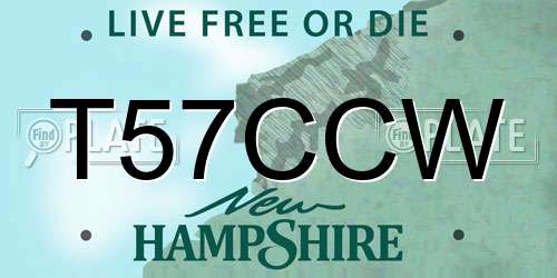 T57CCW New Hampshire License Plate