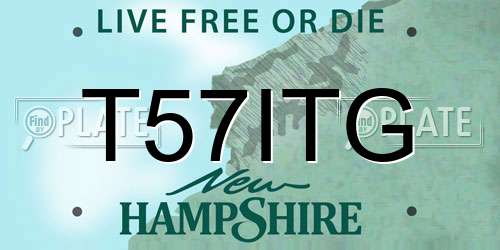 T57ITG New Hampshire License Plate