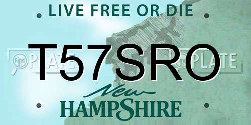 T57SRO New Hampshire License Plate