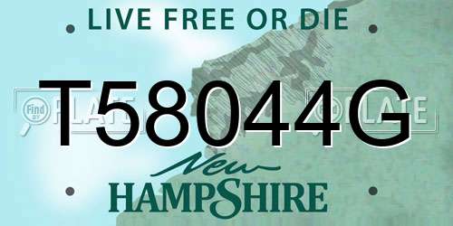 T58044G New Hampshire License Plate