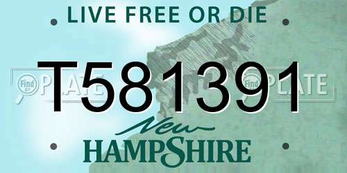 T581391 New Hampshire License Plate