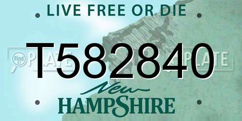 T582840 New Hampshire License Plate