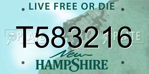 T583216 New Hampshire License Plate
