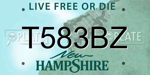 T583BZ New Hampshire License Plate