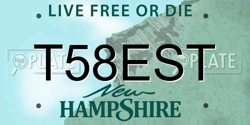 T58EST New Hampshire License Plate