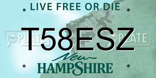 T58ESZ New Hampshire License Plate