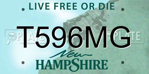 T596MG New Hampshire License Plate
