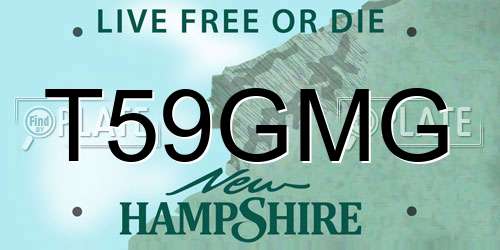 T59GMG New Hampshire License Plate