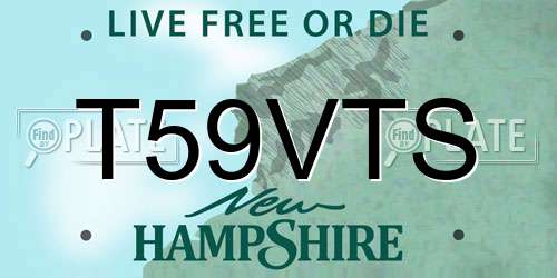T59VTS New Hampshire License Plate