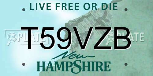 T59VZB New Hampshire License Plate