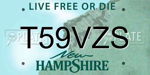 T59VZS New Hampshire License Plate