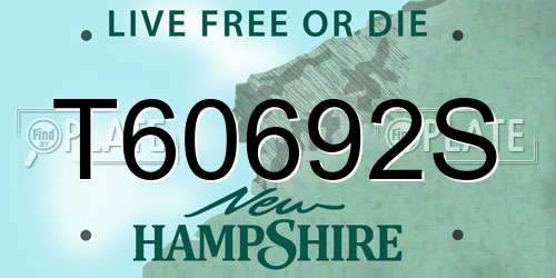 T60692S New Hampshire License Plate
