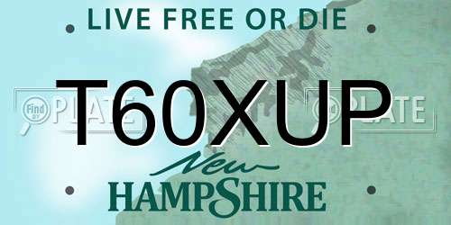 T60XUP New Hampshire License Plate