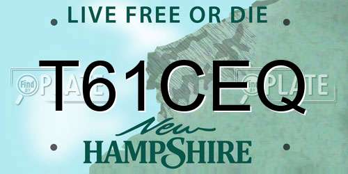T61CEQ New Hampshire License Plate