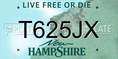 T625JX New Hampshire License Plate