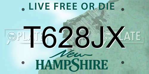 T628JX New Hampshire License Plate