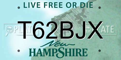 T62BJX New Hampshire License Plate