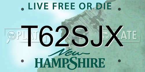 T62SJX New Hampshire License Plate