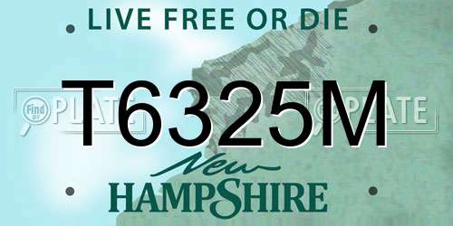 T6325M New Hampshire License Plate