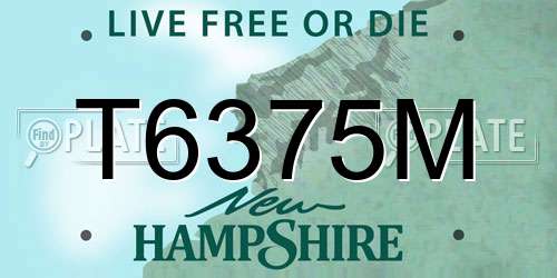 T6375M New Hampshire License Plate