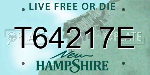 T64217E New Hampshire License Plate