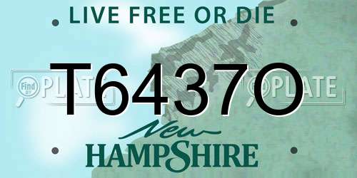 T6437O New Hampshire License Plate