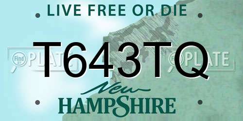 T643TQ New Hampshire License Plate