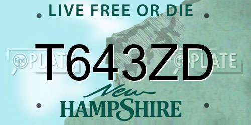 T643ZD New Hampshire License Plate