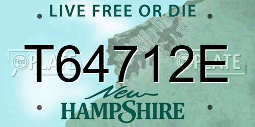 T64712E New Hampshire License Plate