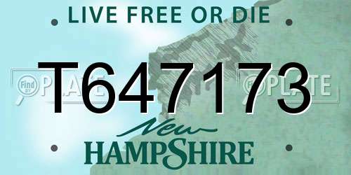 T647173 New Hampshire License Plate