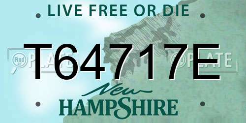 T64717E New Hampshire License Plate