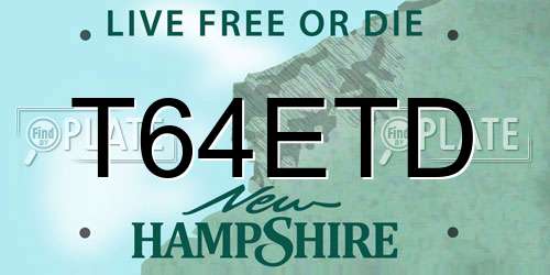 T64ETD New Hampshire License Plate